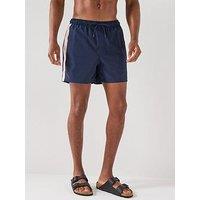 Calvin Klein Retro Sport Side Tape Logo Medium Swim Shorts - Black