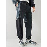 Calvin Klein Sport Go Out Commuter Colorblock Nylon Track Joggers - Black