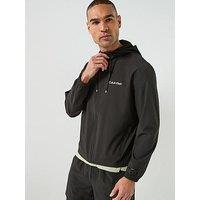 Calvin Klein Sport Work Out Icon Wind Lightweight Hooded Jacket - Black