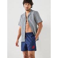 Tommy Hilfiger Mono Script Ithaca Medium Swim Shorts - Navy