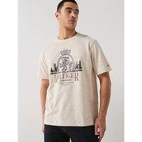 Tommy Hilfiger Heritage Crest Large Graphic T-Shirt - Light Beige