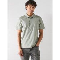 Calvin Klein Tech Interlock Short Sleeve Polo Shirt - Green