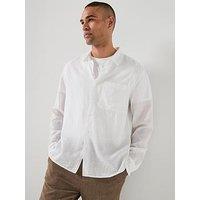 Calvin Klein Classic Linen Shirt - Plain White