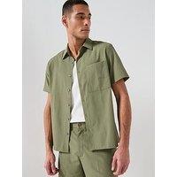 Calvin Klein Seersucker Short Sleeve Shirt - Green