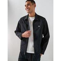 Calvin Klein Seersucker Zip Through Blouson Jacket - Black