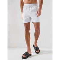 Calvin Klein Essential Double Waistband Medium Swim Shorts - Light Grey