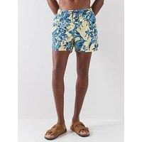 Tommy Hilfiger Essential Floral All Over Print Medium Swim Shorts - Yellow