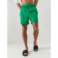 Calvin Klein Essential Double Waistband Medium Swim Shorts - Bright Green