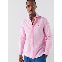 Tommy Hilfiger Regular Fit Linen Blend Shirt - Light Pink