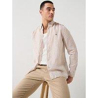 Tommy Hilfiger Bengal Stripe Linen Shirt - Light Beige
