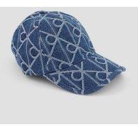 Calvin Klein Allover Print Jacquard Denim Baseball Cap - Blue