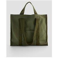 The Very Collection Canvas Double Strap Tote Bag - Green
