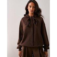 The Very Collection Bow Detail Hoodie - Brown