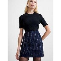 French Connection Embellished Mini Skirt - Navy