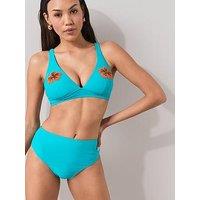 The Very Collection Embellished Motif Bikini Top - Blue