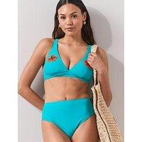 The Very Collection Embellished Motif Bikini Briefs - Blue