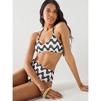 The Very Collection Lurex Textured Bikini Top - Mono