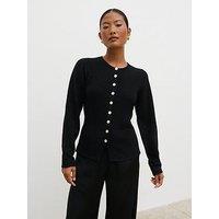 Pretty Lavish Kyle Fitted Knit Cardigan - Black