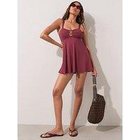 The Very Collection Trim Detail Swim Dress - Red