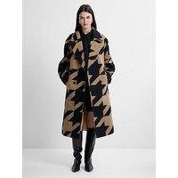 French Connection Oversized Houndstooth Double Breasted Coat - Multi