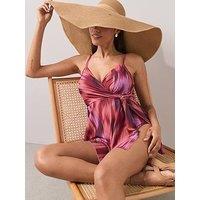 The Very Collection Twist Front Split Side Swim Dress - Multi