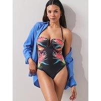 The Very Collection Sculpting Bandeau Printed Swimsuit