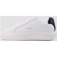 Calvin Klein Chunky Cupsole Laceup Leather Trainer - White/Black