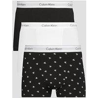Calvin Klein Underwear Icon Cotton Stretch 3 Pack Relaxed Trunks - Black