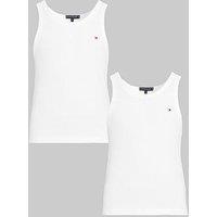 Tommy Hilfiger 2 Pack Rib Vests - White