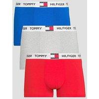 Tommy Hilfiger 3 Pack Heritage Cotton Badge Trunks - Assorted