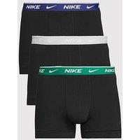 Nike Cotton Stretch 3 Pack Trunks - Black/Multi