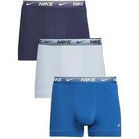 Nike Cotton Stretch 3 Pack Trunks - Blue