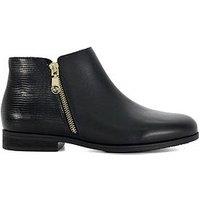 Dune London Wide Fit Asymmetric Side Zip Boot - Black