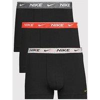 Nike Cotton Stretch 3 Pack Trunks - Black/Multi