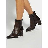 Dune London Paxten Smart Western Ankle Boots - Brown