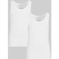 Nike Cotton Stretch 2 Pack Ribbed Tank Vest - White