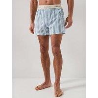 Calvin Klein Loungewear Heritage Cotton Poplin Boxer Shorts - Blue
