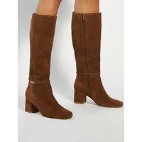 Dune London Sanna Square Toe Smart Knee High Boots - Brown