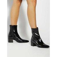 Dune London Pami Pointed Toe Block Ankle Boot - Black