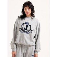 Juicy Couture Venice Crest Loopback Sweatshirt - Silver Marling