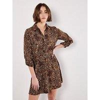 Apricot Ombre Animal Belt Dress