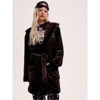 Juicy Couture Crown Plush Hooded Robe - Java
