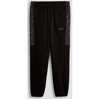 Ea7 Emporio Armani Boys Train Graphic Series Monogram Logo Jog Pants - Black