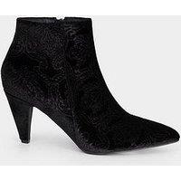 Joe Browns Vivacious Embossed Velvet Ankle Boots - Black