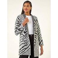 Roman Multi Animal Print Soft Knit Cardigan