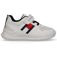 Tommy Hilfiger Boys Flag Low Cut Lace-Up/Velcro Sneaker - White