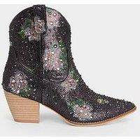 Joe Browns Nevada Jewelled Boots - Black/Silver