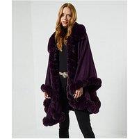 Joe Browns Winter Oasis Faux Fur Trimmed Wrap - Purple