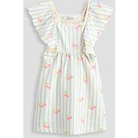 The Very Collection Girls Textured Jersey Frill Dress - Blue