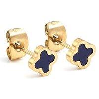 Say It With Blue Clover Earrings - Yellow Gold